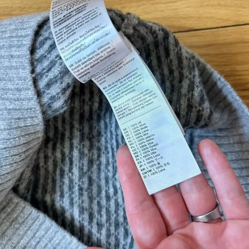 Fjallraven Ovik Nordic Sweater Men’s Size L Wool Gray Pattern Knit Elbow Patches - Picture 10 of 13